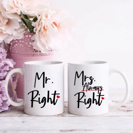Mr. Right & Mrs. Always Right coffee mug SVG's