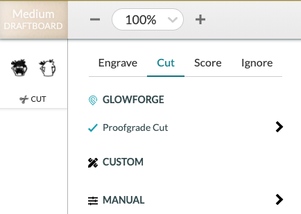 Glowforge App: Material Selection