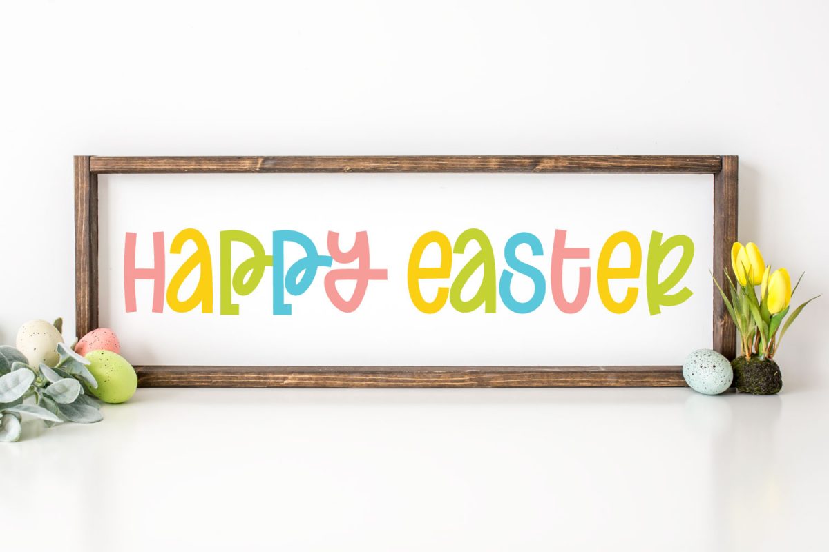 Sign with Happy Easter on it