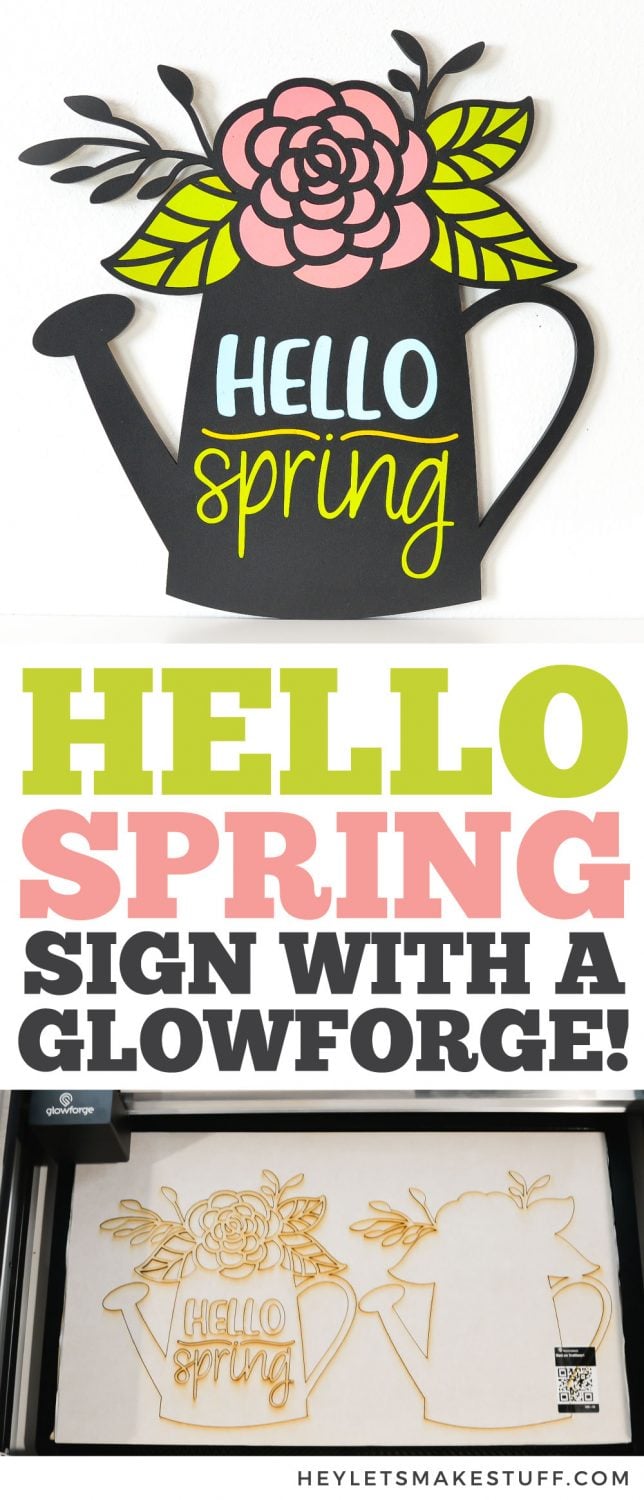 Hello Spring Sign with a Glowforge pin image