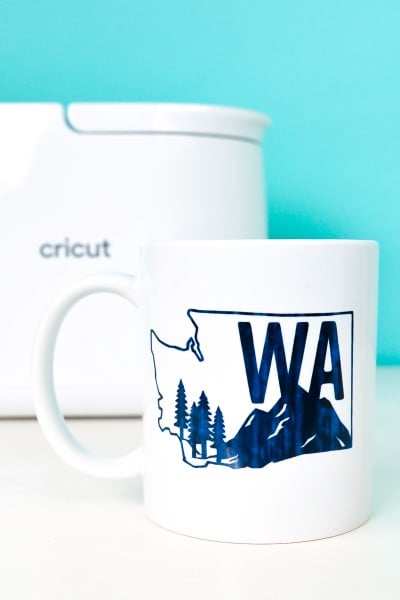 Closeup of Washington State Infusible Ink Mug