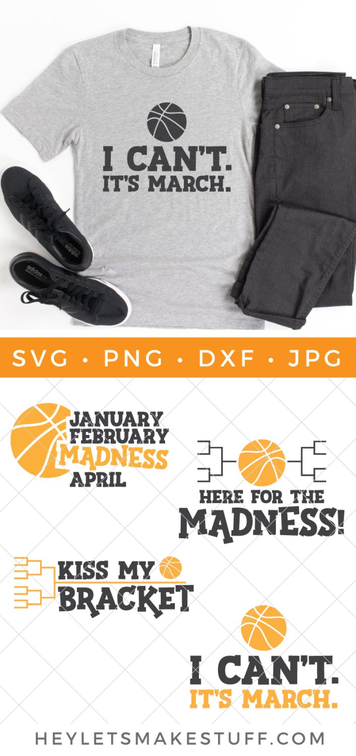 March Bracket Madness SVG bundle pin image.