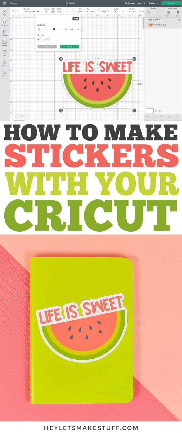 How to Make Stickers with your Cricut pin image