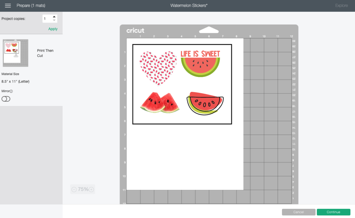 Strawberry / Printable Stickers Cricut Design