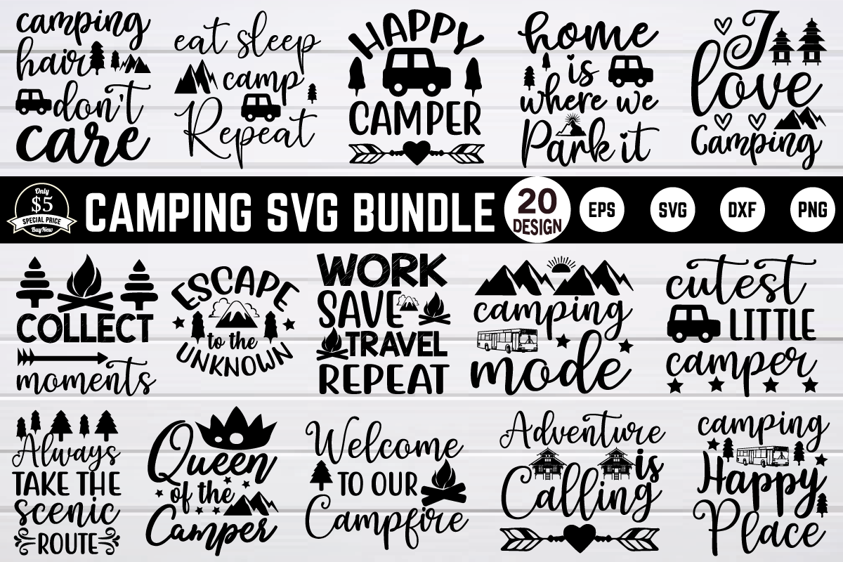 Camping SVG Bundle from Creative Fabrica