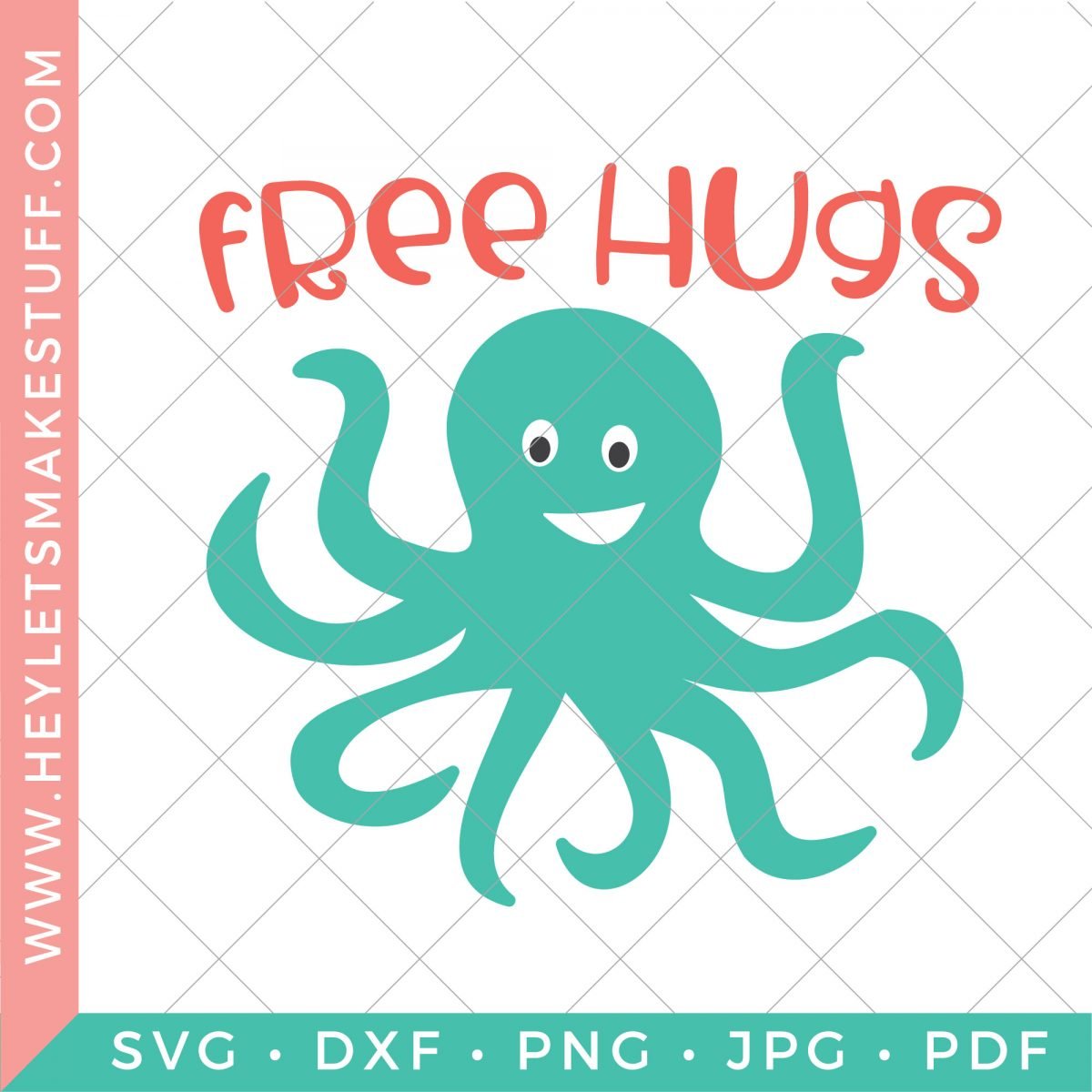 Free Hugs Octopus SVG security template.