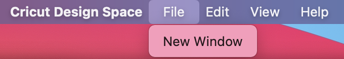 Screenshot of File > New Window selected