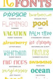 Free and Cheap Summer Fonts Pin Image