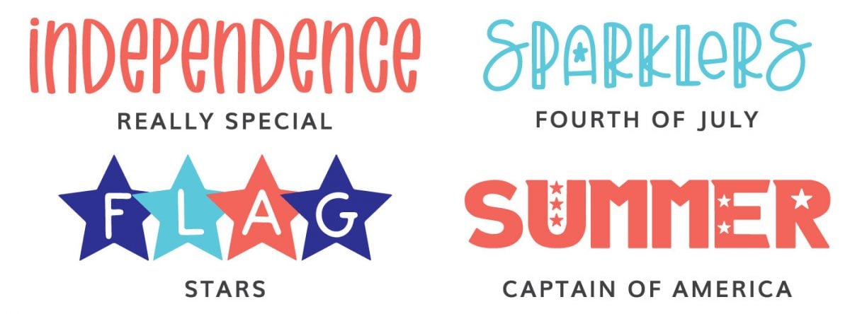 Fonts: Really Special, Fourth of July, Stars, Captain of America