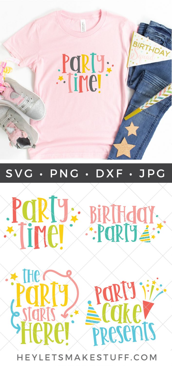 Birthday Party SVG Bundle Pin Image