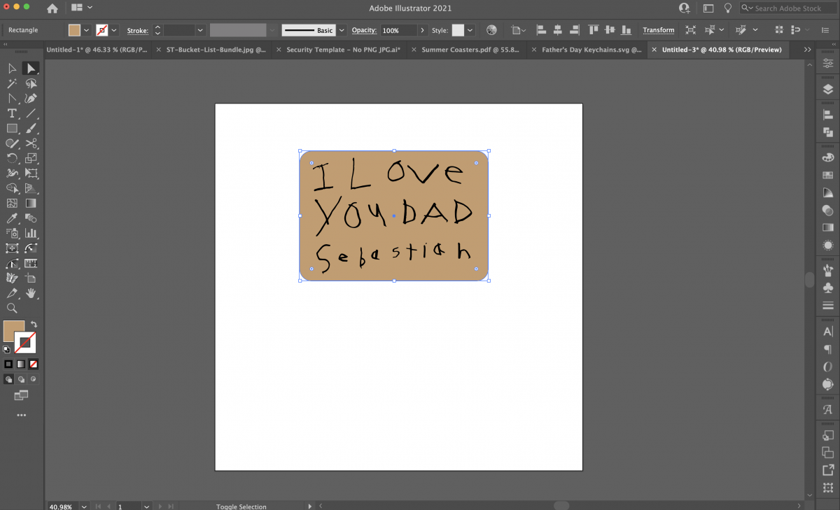 Illustrator: live corners selected to create rounded rectangle.