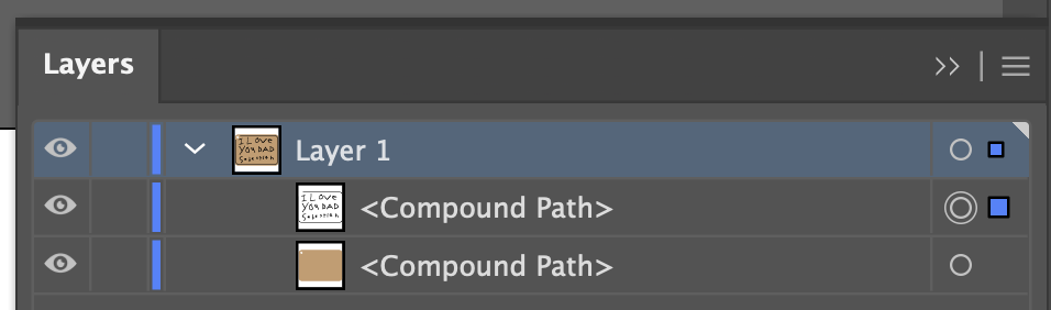 Illustrator: Layers panel showing just two layers.