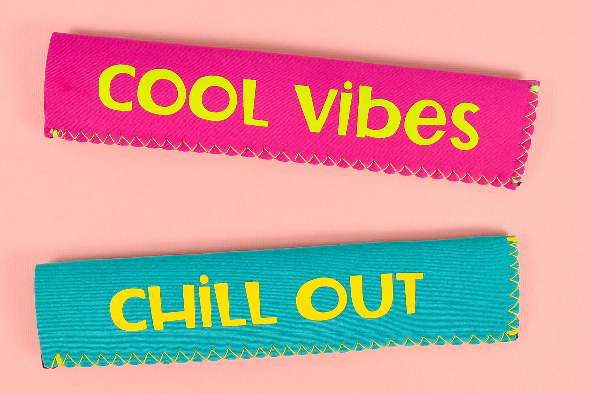 Finished ice pop holders on pink background