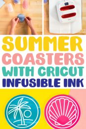 Summer Coasters with Cricut Infusible Ink pin image