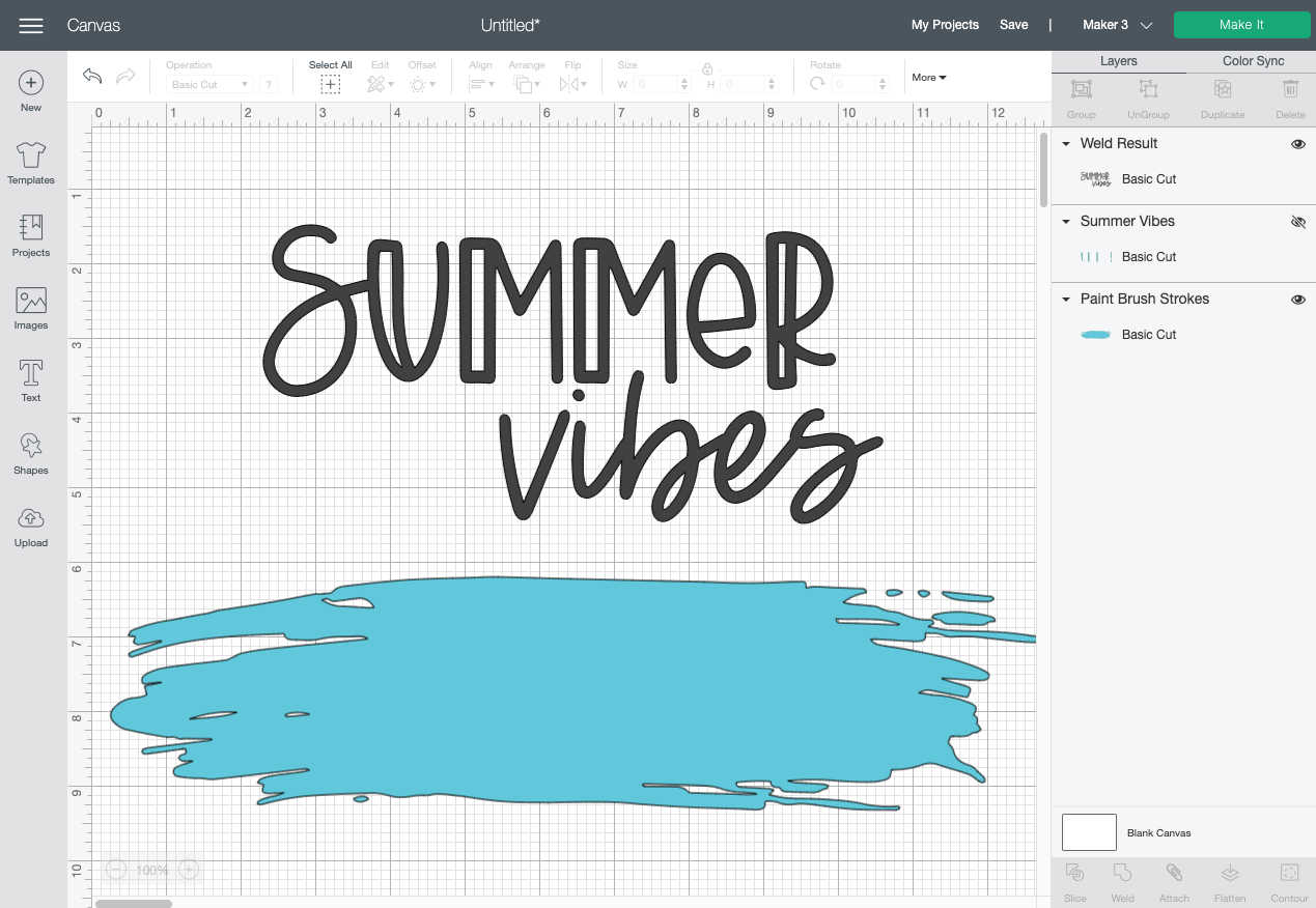 Cricut Design Space: Weld Summer and Vibes