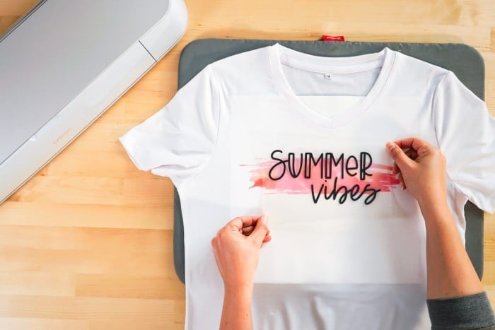 Summer T-Shirt with Layered Infusible Ink and Iron On (HTV)