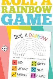 Free Printable Roll a Rainbow Game Pin