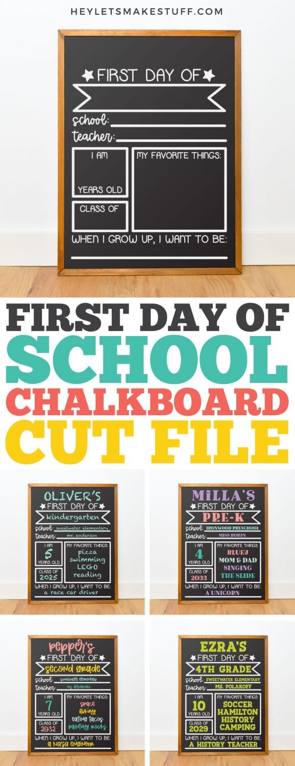 First Day of School Chalkboard SVG pin image