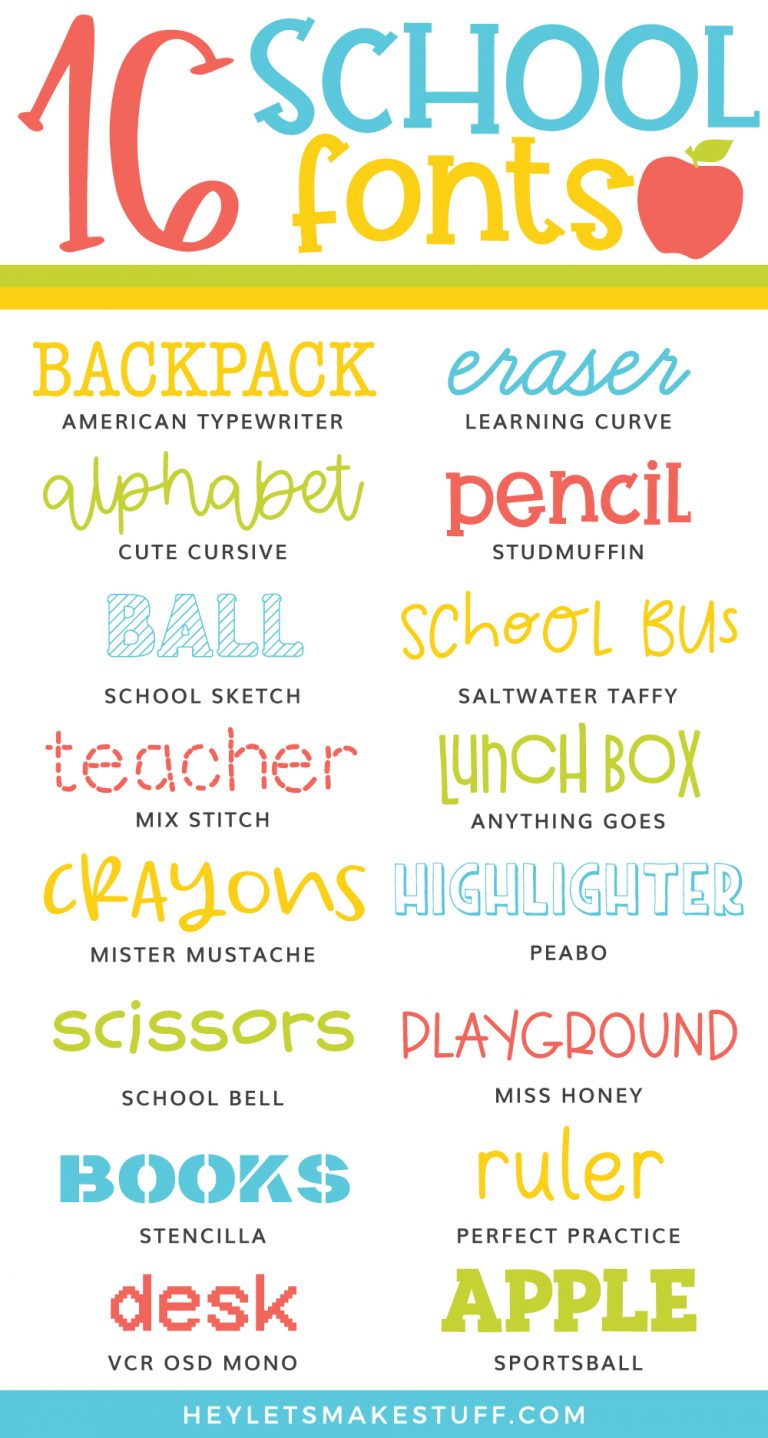 Cheap and Free School Fonts for Cutting Machines - Hey, Let's Make Stuff