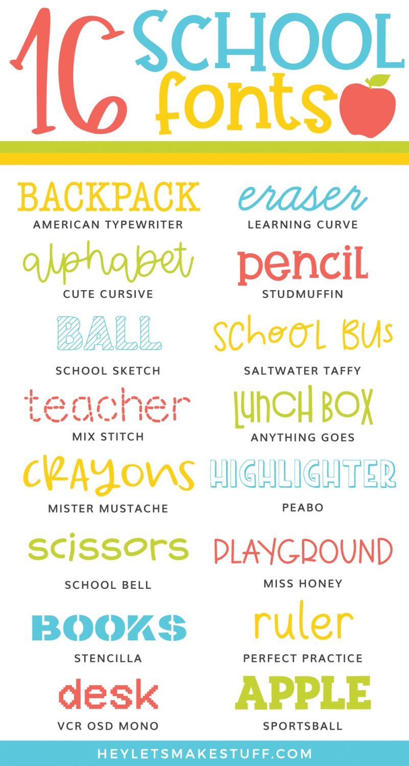 16 School Fonts pin image