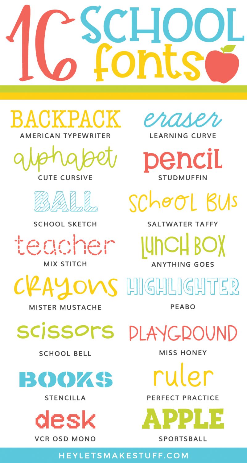 16 School Fonts pin image