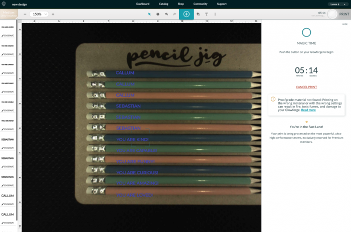 How to Engrave Pencils with a Glowforge - Hey, Let's Make Stuff