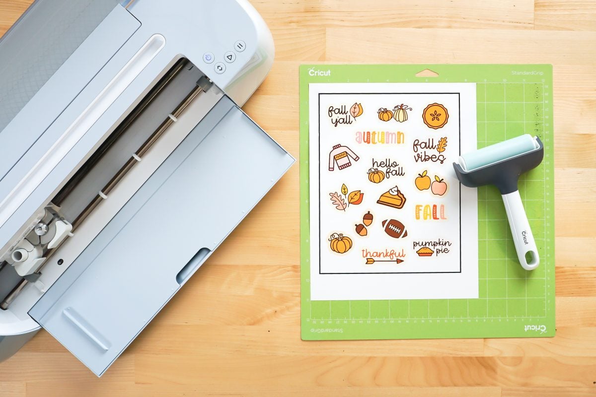 Cricut machine and printed stickers