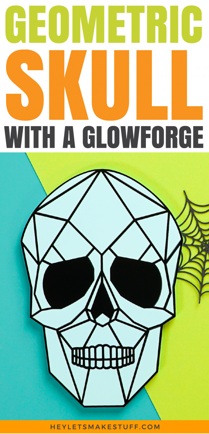 Geometric Acrylic Skull with a Glowforge Pin Image