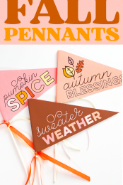 Printable fall pennants pin image
