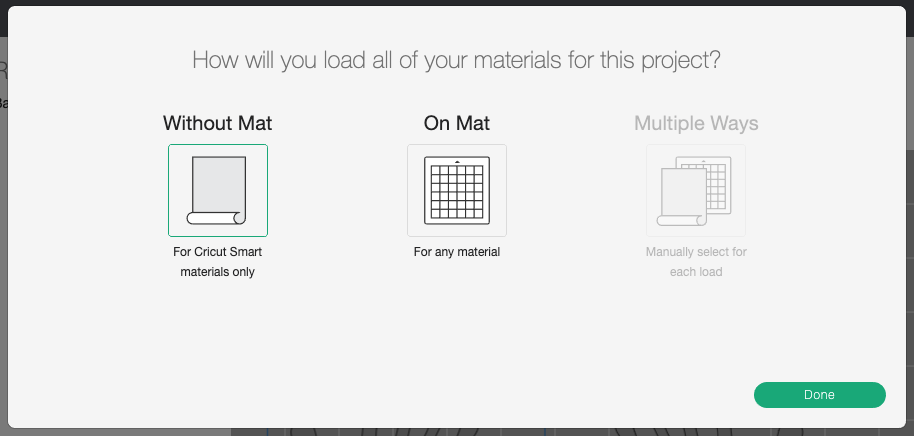 Cricut Design Space: choose your load type.