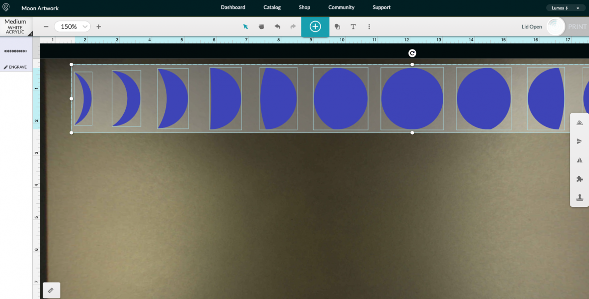 Glowforge App: Upload Moon Phase File