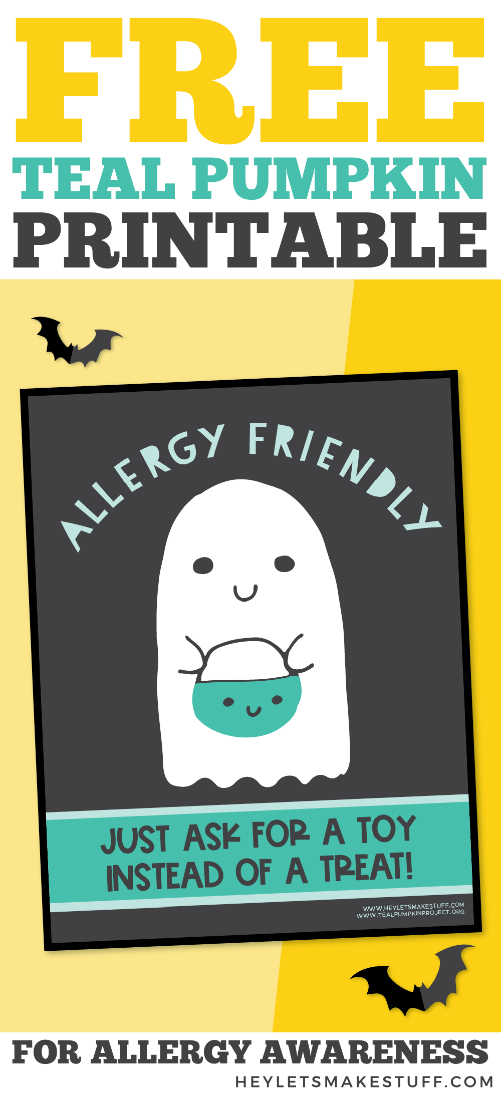 Free Teal Pumpkin Printable Hey Let s Make Stuff