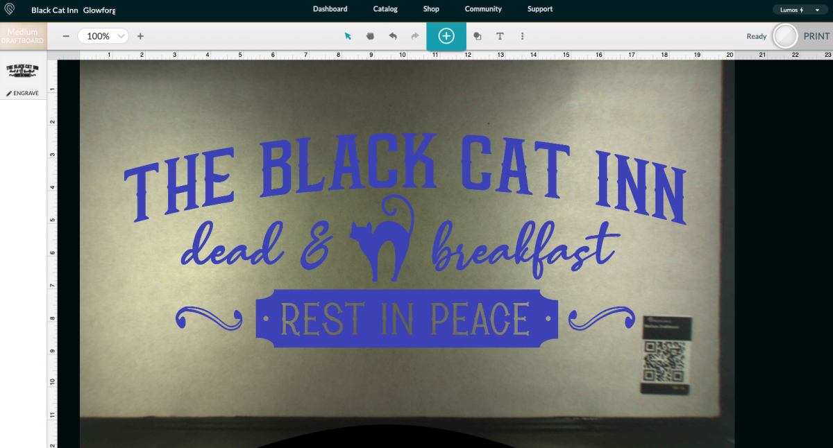 Glowforge App: Upload Black Cat Inn File