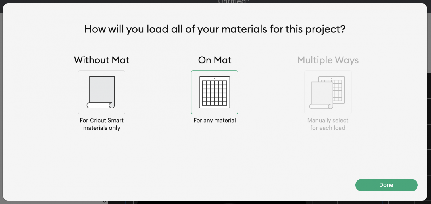 Cricut Design Space: Mat Load Screenshot