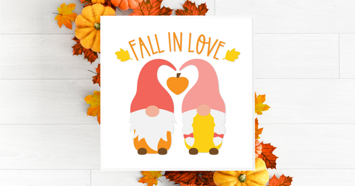 Fall in Love Gnome SVG image