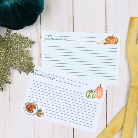 Printable Thanksgiving recipe cards