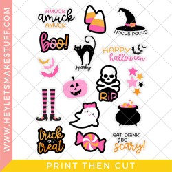 Cricut Print then Cut Halloween Stickers - Hey, Let's Make Stuff