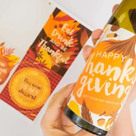 Thanksgiving wine labels