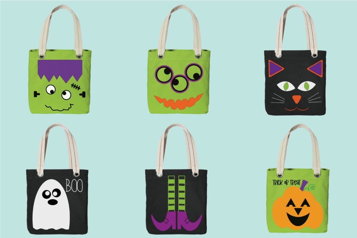 All six trick or treat bag SVGs.