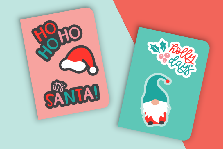 Festive Cricut Print then Cut Christmas Stickers - Hey, Let's Make Stuff