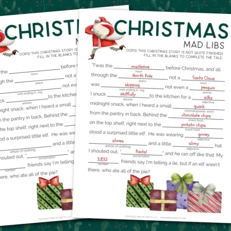 Printable Christmas mad libs game