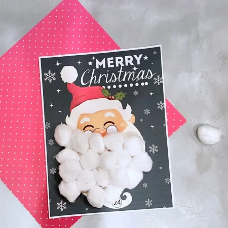 Santa beard cotton ball advent calendar