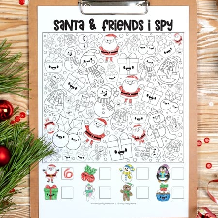 Printable Santa I Spy Worksheet