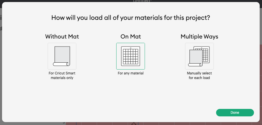 Cricut Design Space: Choose load type