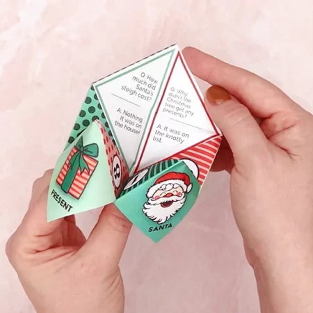 Printable Christmas cootie catcher joke teller