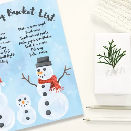 Printable snow day bucket list