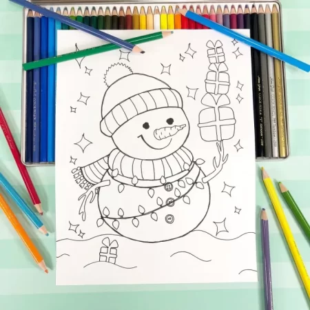 Printable snowman coloring page