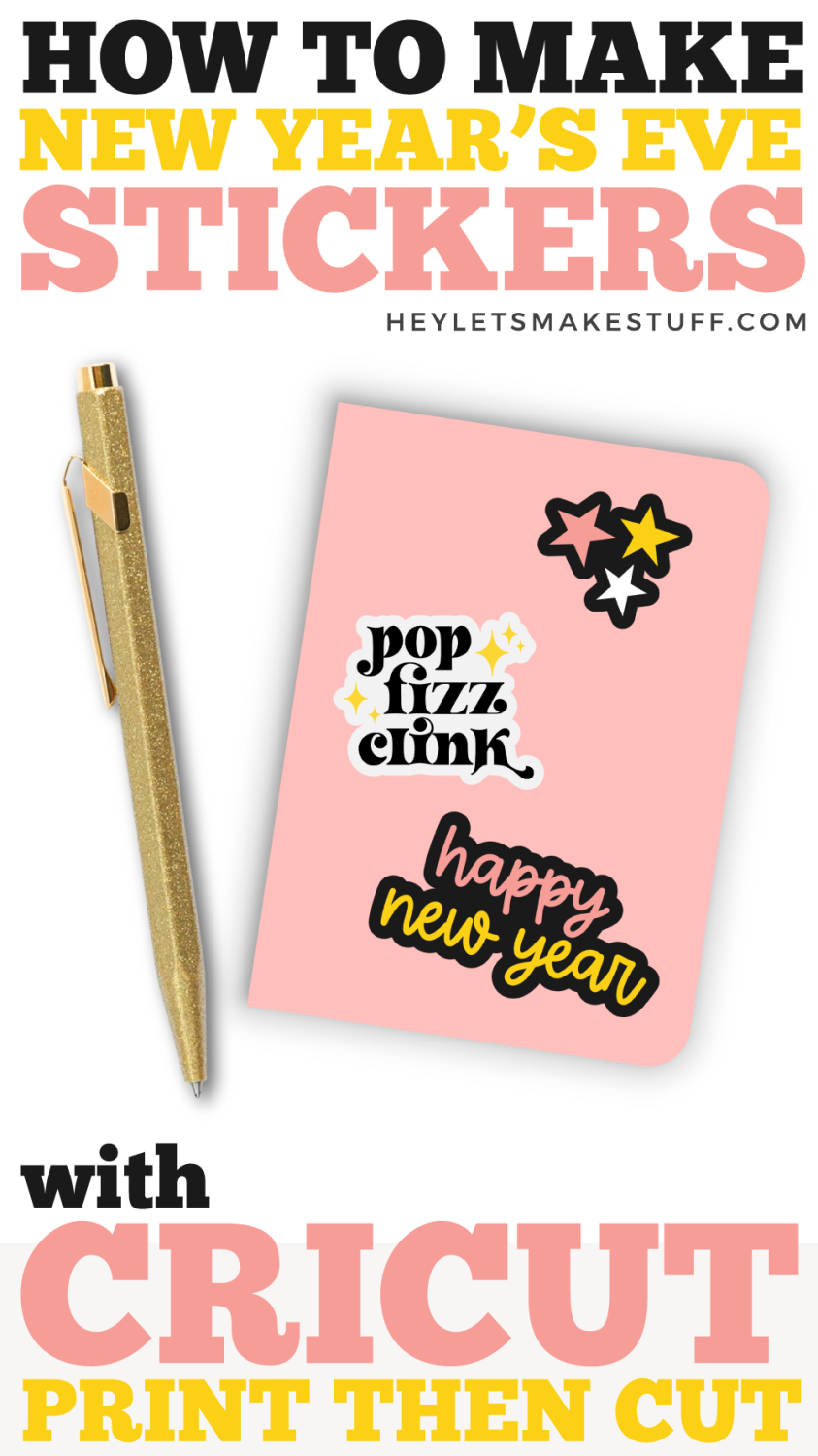 New Year's Eve stickers pin image