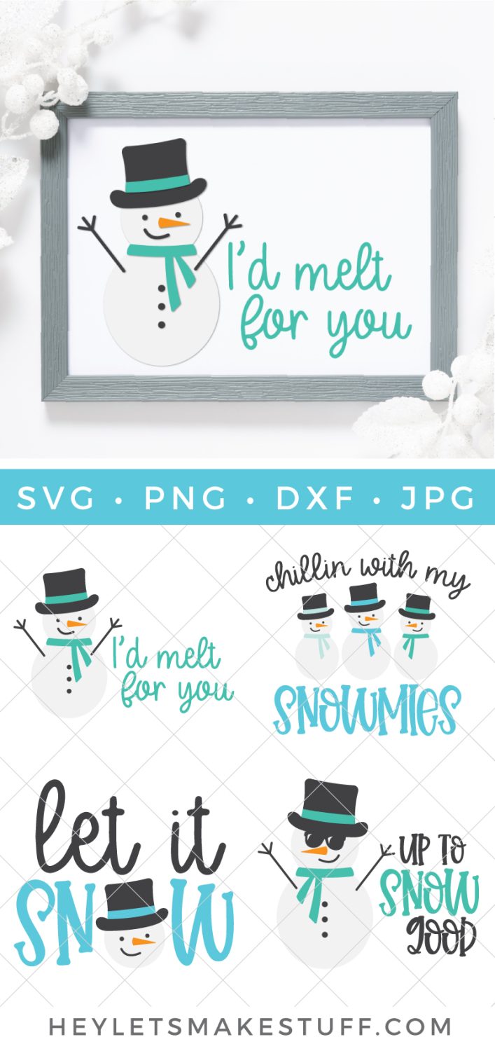 Let It Snow SVG, Snowman SVG, Merry Christmas SVG