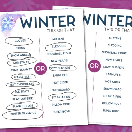 Printable winter this or that game
